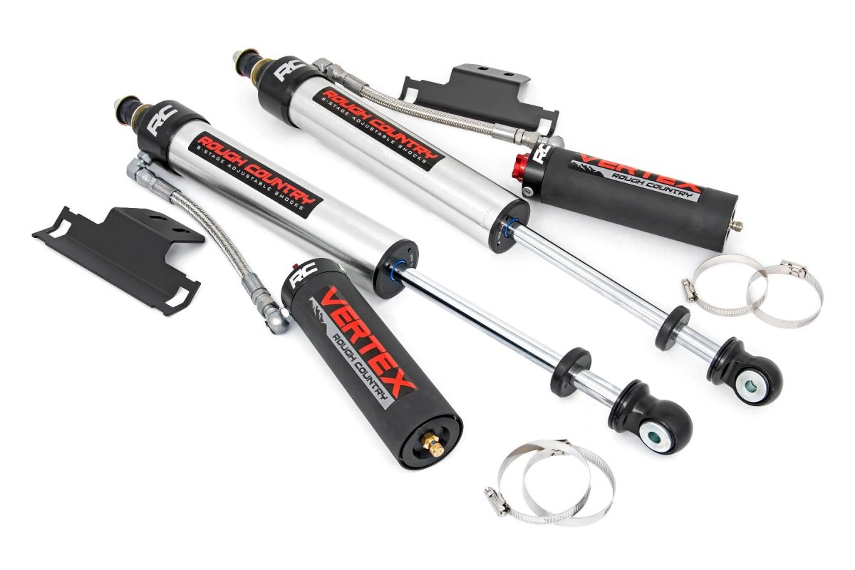 Toyota Tacoma Adjustable Rear Shocks - Rough Country - 2.5 Vertex 8-Stage Adjustable Reservoir - '05-'23